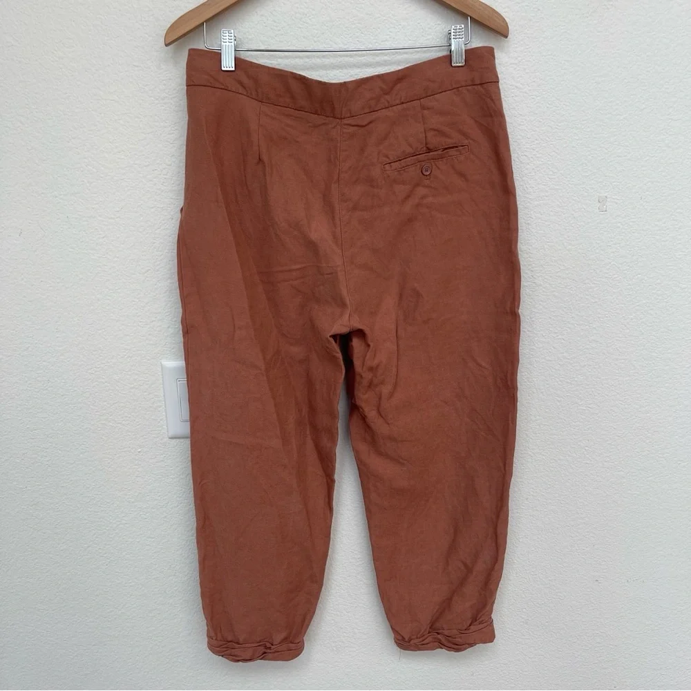 Wilfred Aritzia Allant Linen Pants Rust Color Size 8